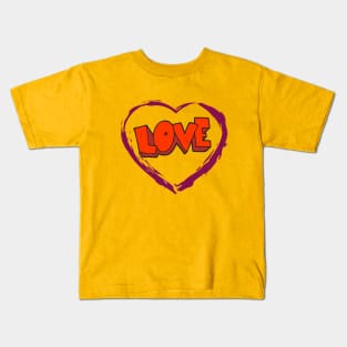 Womens Love Cursive Heart Design Cute Stylish Valentine's Day T Shirt Kids T-Shirt